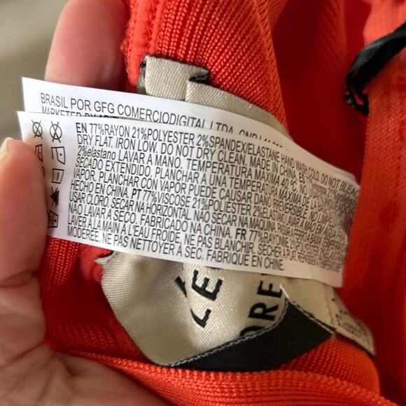 NWT Herve Leger x Forever 21 Collab Orange Bandage Midi Pencil Skirt - Picture 4 of 7